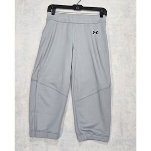 Under Armour Softball Pants Womans L New  Vanish PULL‎ ON 3/4 Kickers Gray Short